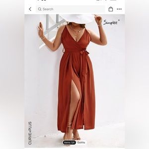 Belted wide leg jumpsuit